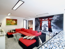 Gemütliches Wohnzimmer mit XL Sofa